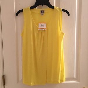 Anne Klein sleeveless yellow blouse